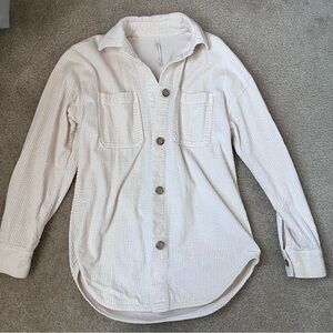 Aritzia The Group by Babaton Corduroy Textured Ivory Shirt Jacket Size 2XS
